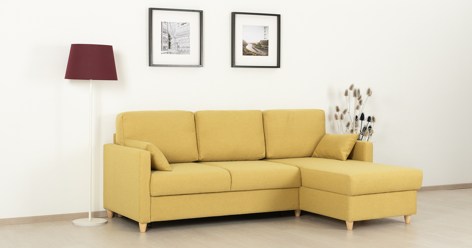 Диван кровать угловой Дилан, Желтый