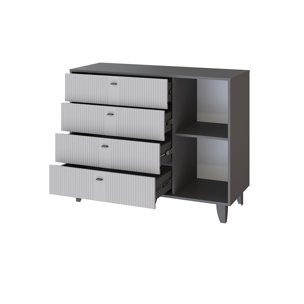 Комод Катрин-13, Графит, Светло-серый Комод Катрин-13, Графит, Светло-серый