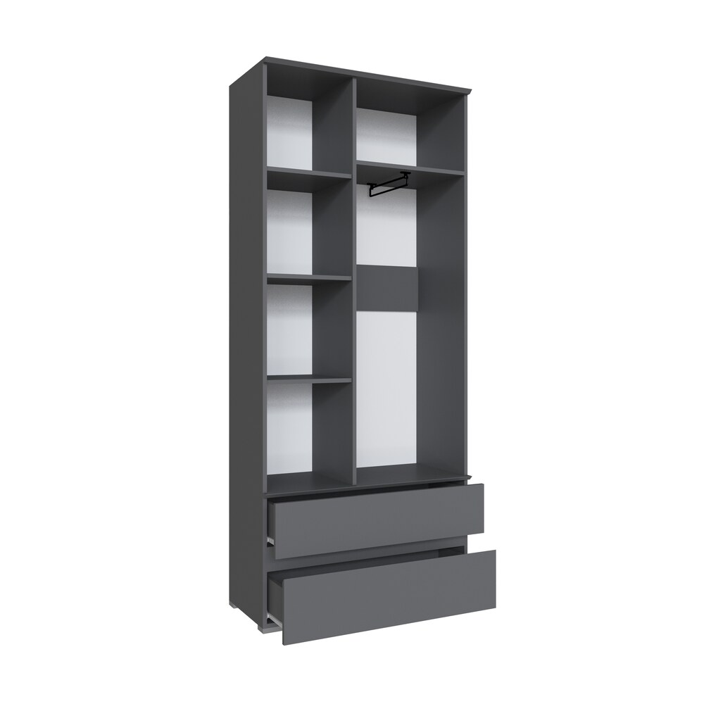 Шкаф для одежды и белья Плейона, Графит серый