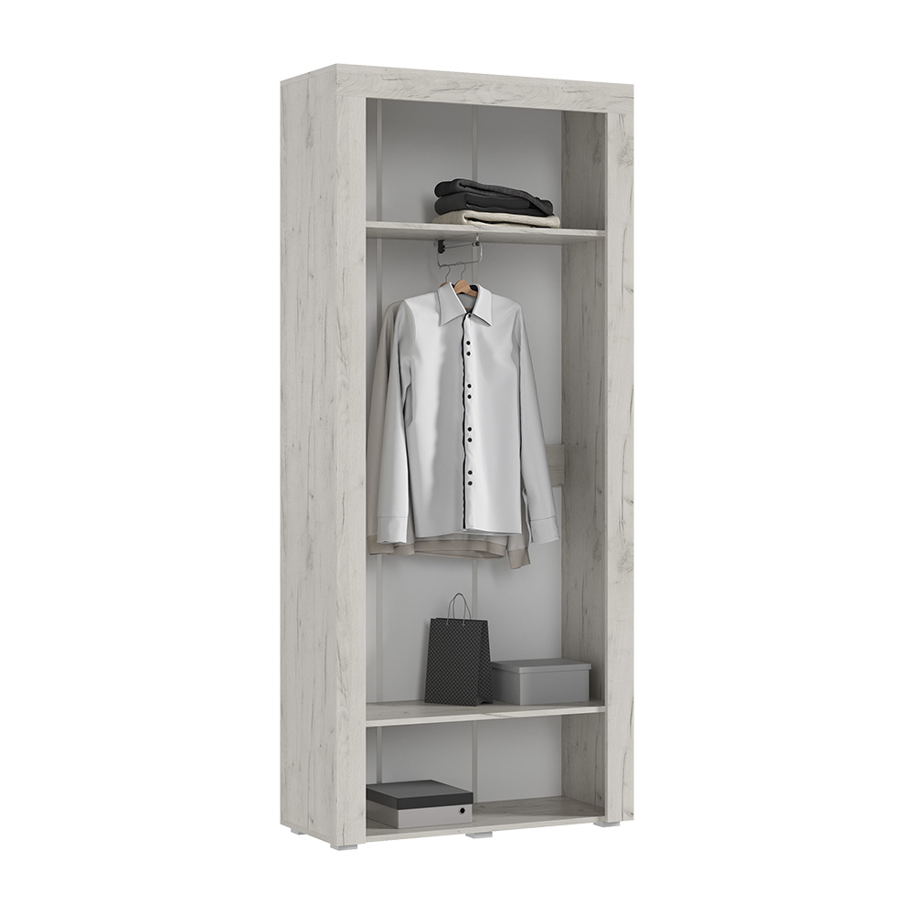 Шкаф двухстворчатый Ангара, Графит, Дуб крафт белый