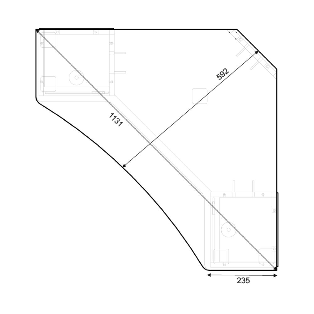 Тумба для ТВ угловая 044 (2у), дуб крафт золотой/белый