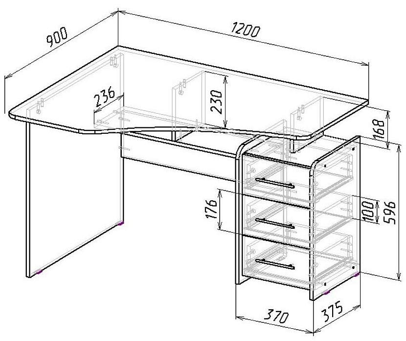 Стол письменный Триан-5
