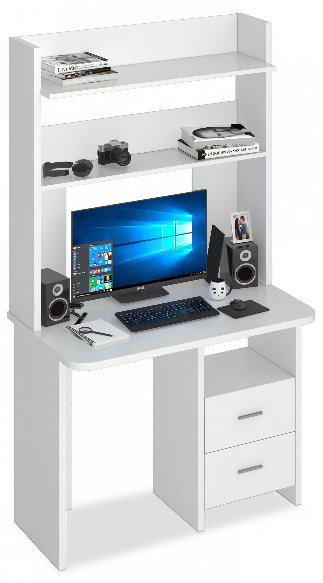 Стол компьютерный Домино Lite СКЛ-Прям100Р+НКЛХ-100