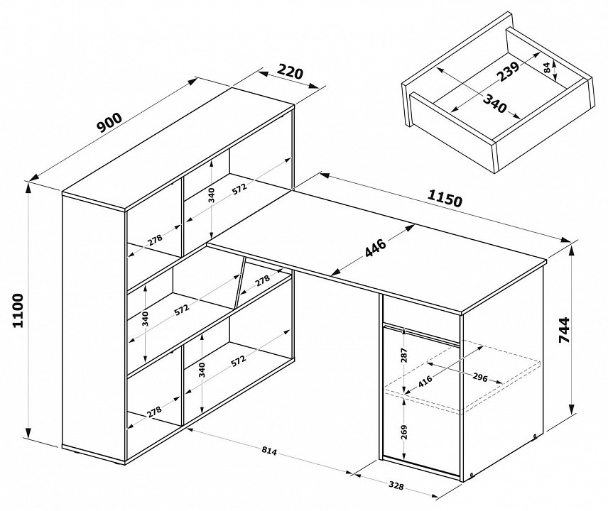 Стол письменный СПм-12