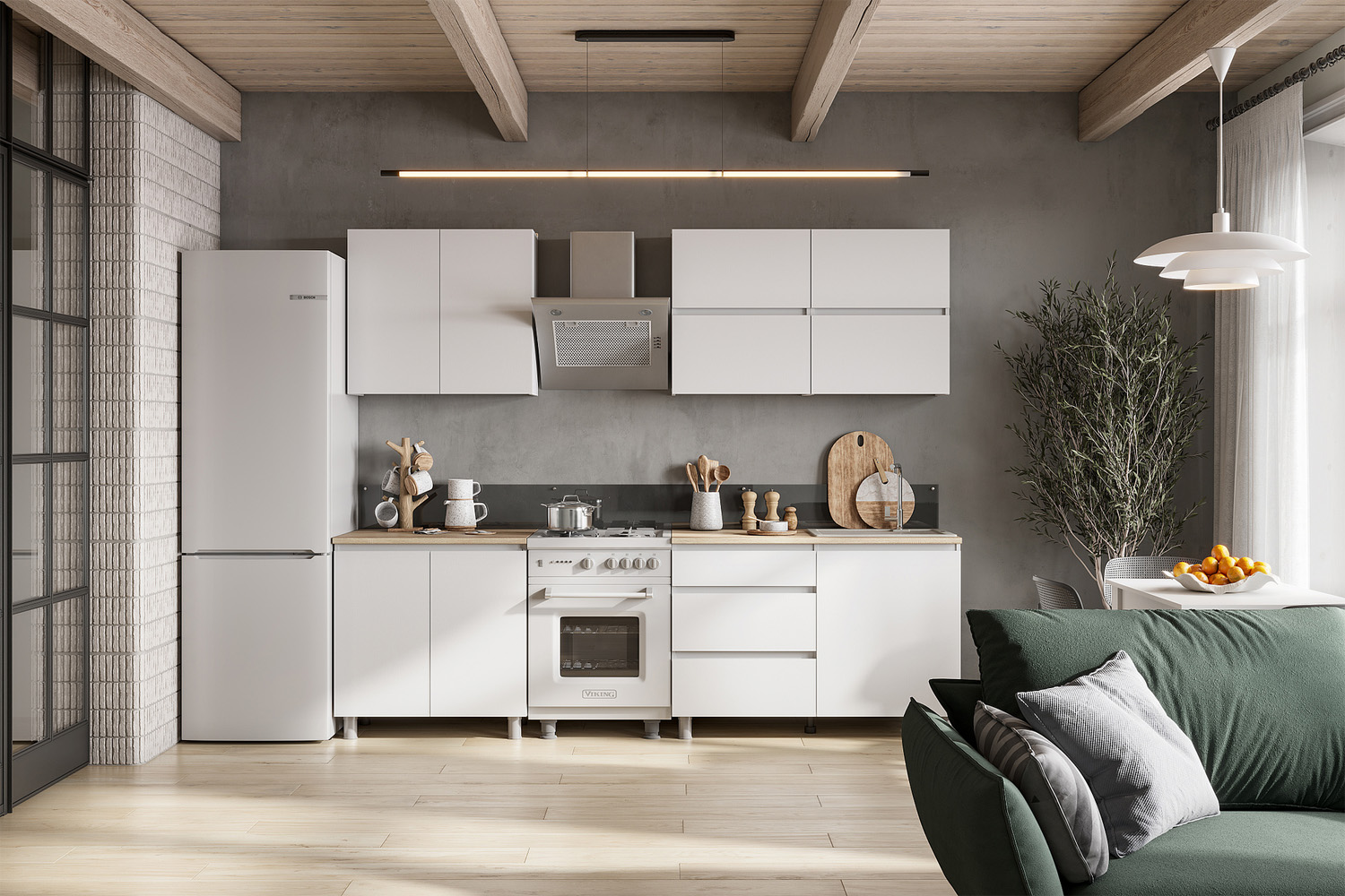 Готовая кухня Токио 2м серия 3, Белый