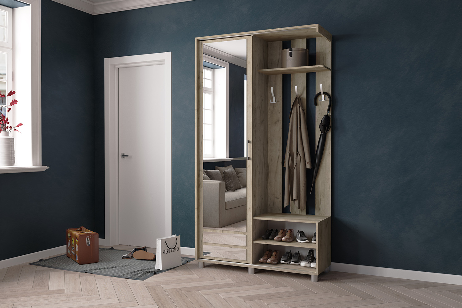 Прихожая Ларго-2, Дуб крафт серый