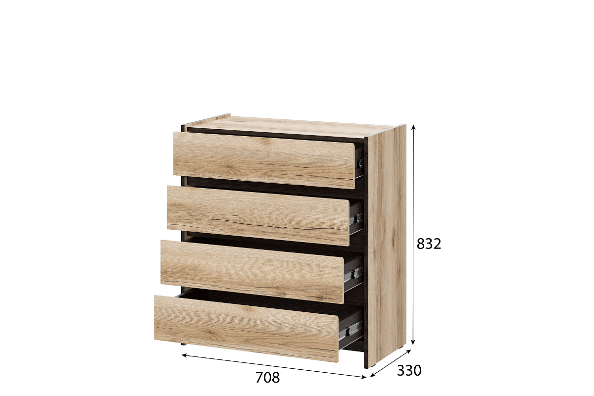 Комод 4 ящика Прага, Дуб Делано