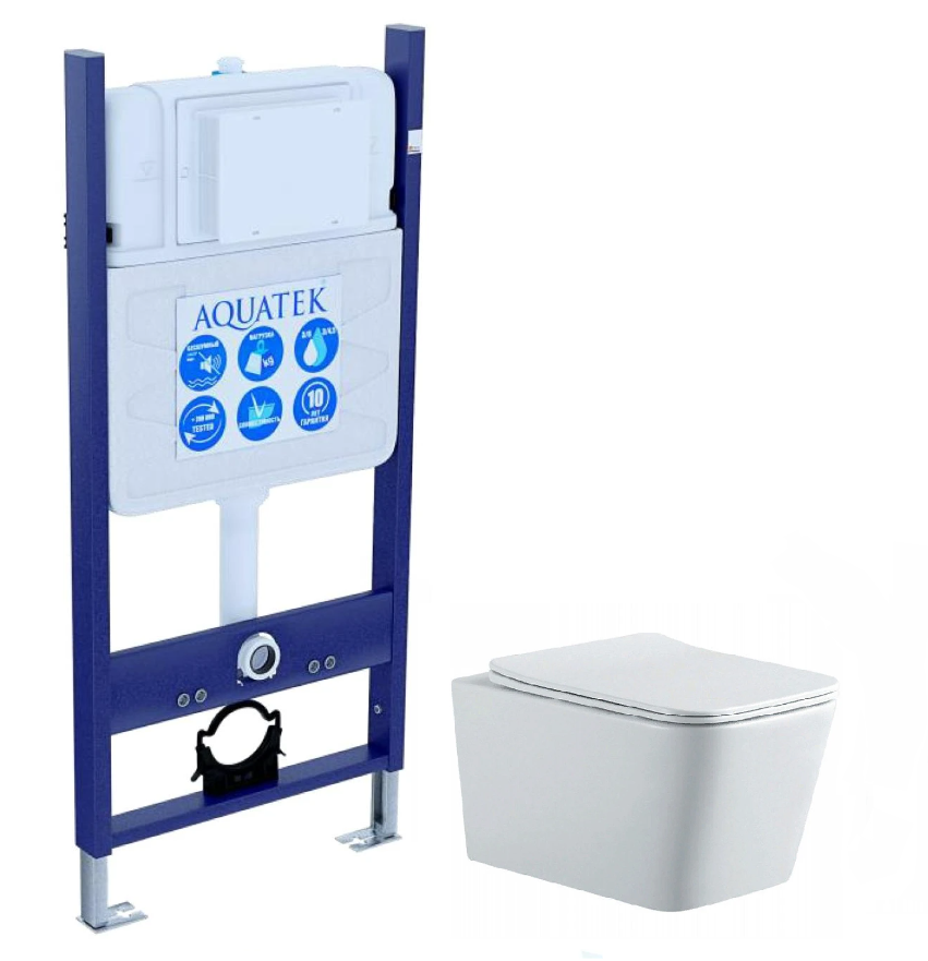 SET AQUATEK ЛИБРА N-14 (рама AQUATEK Standard INS-0000014(без клавиши и крепежа)+унитаз ЛИБРА New AQ0530N-00 с тонким сиденьем soft-close