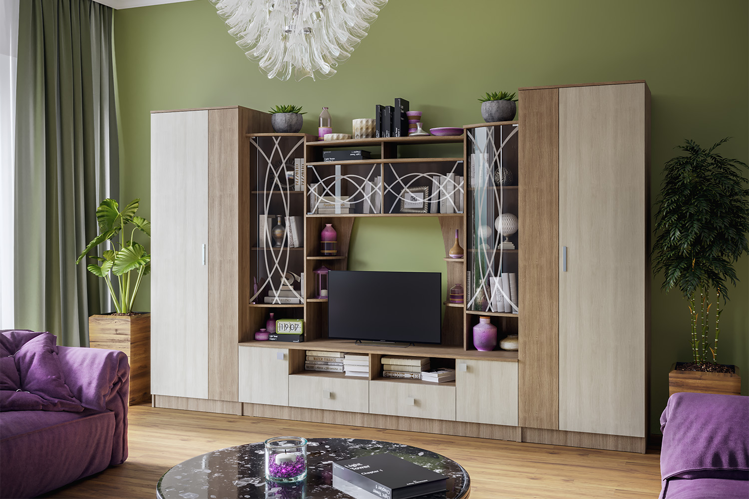 Гостиная Женева, Ясень шимо светлый, ясень шимо темный