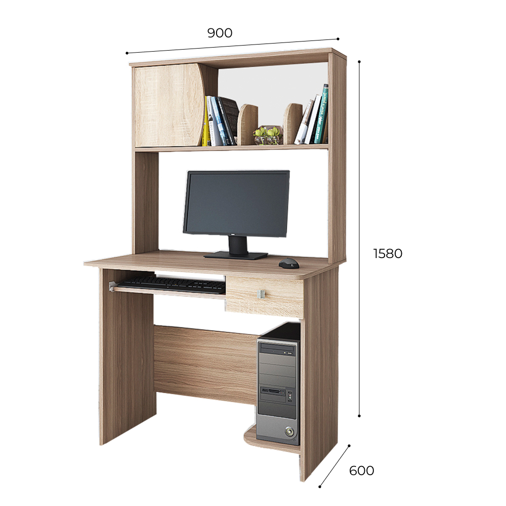 Стол компьютерный Грета-4, ясень шимо