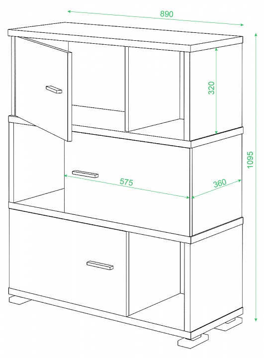 Тумба комбинированная СБ-30/3