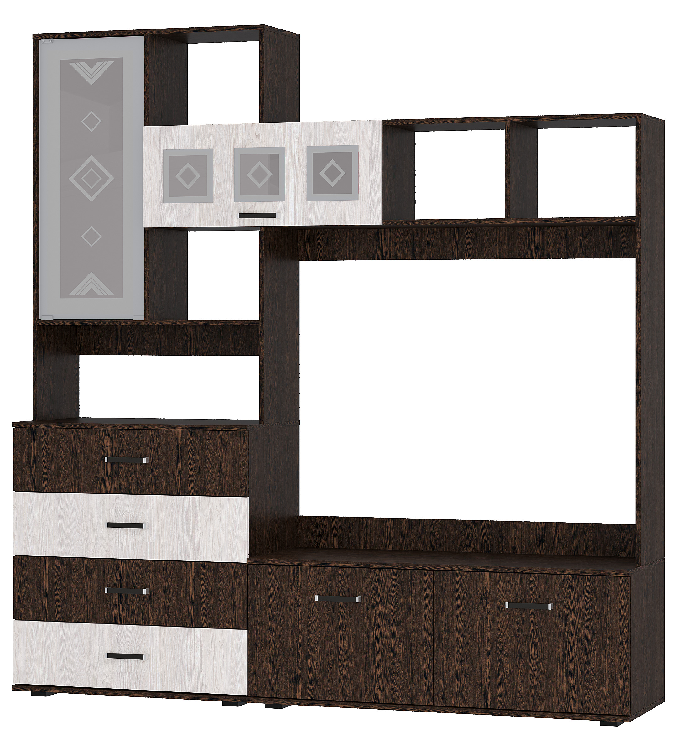 Гостиная Белла, венге/ясень белый. Комплект 2