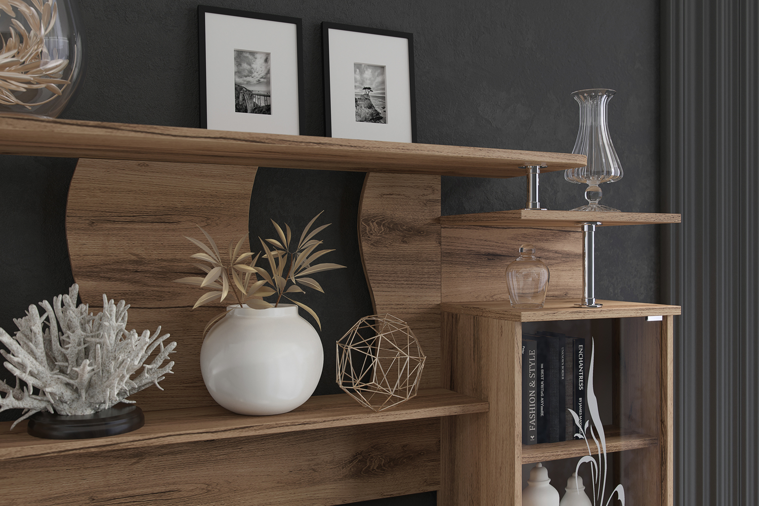 Гостиная Виста, Белый глянец холодный, Дуб Крафт Гостиная Виста, Белый глянец холодный, Дуб Крафт