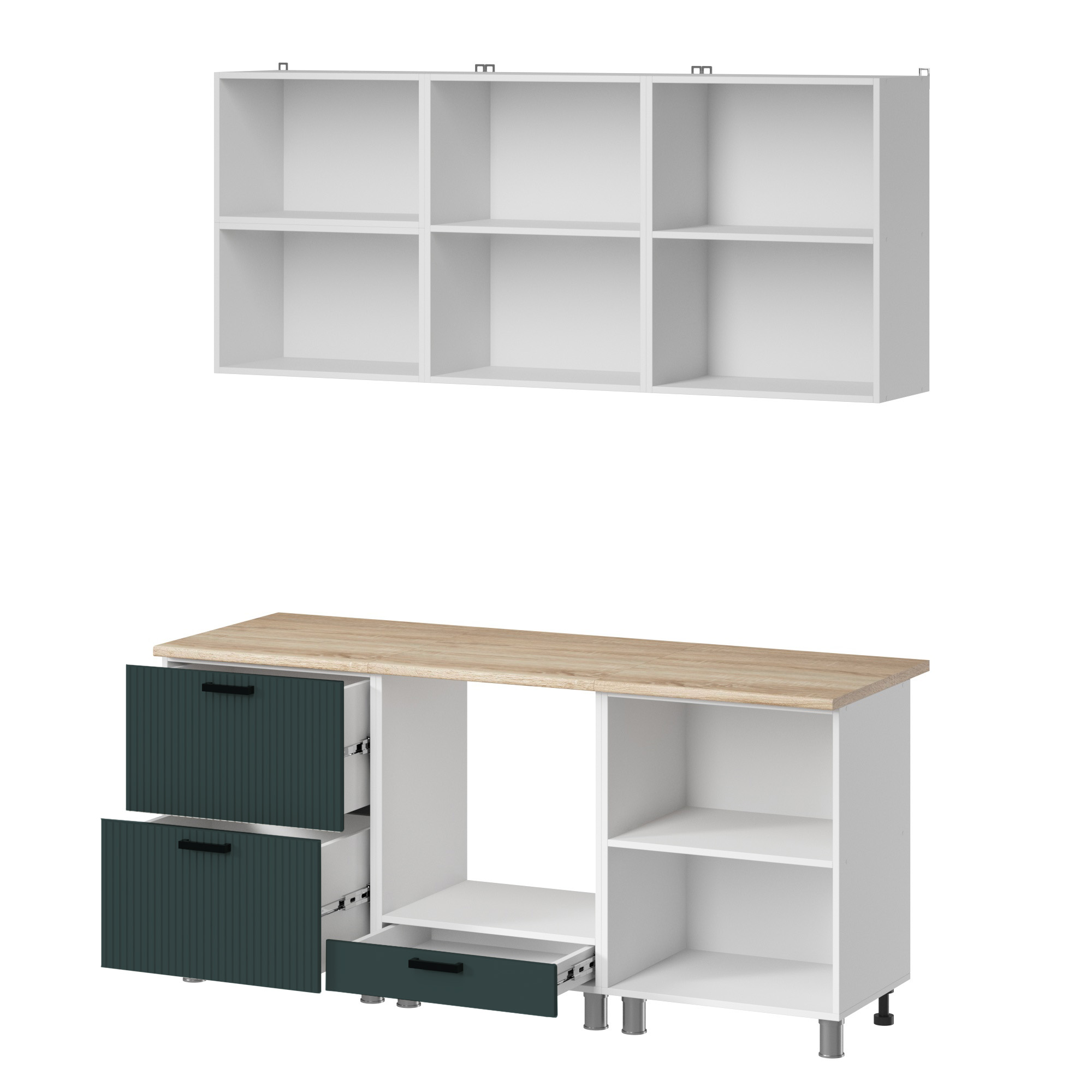 МК Аленушка 1,8м Лотос Изумруд,скоба антрацит,сонома