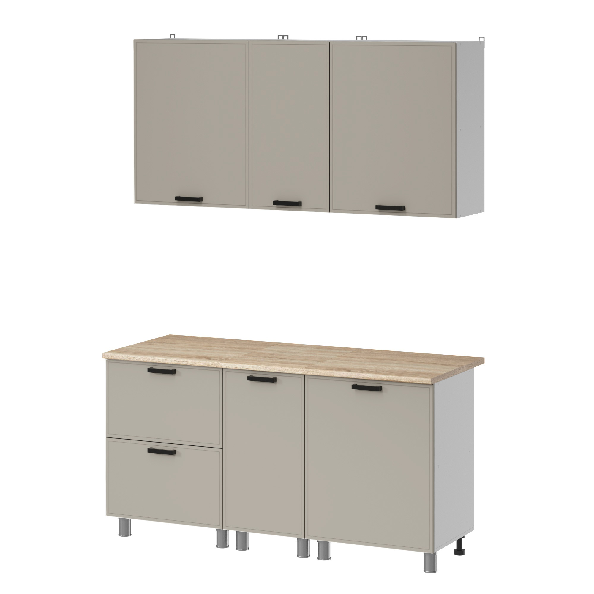 МК Аленушка 1,6м в.4 Магнолия Керамика,скоба черный,сонома