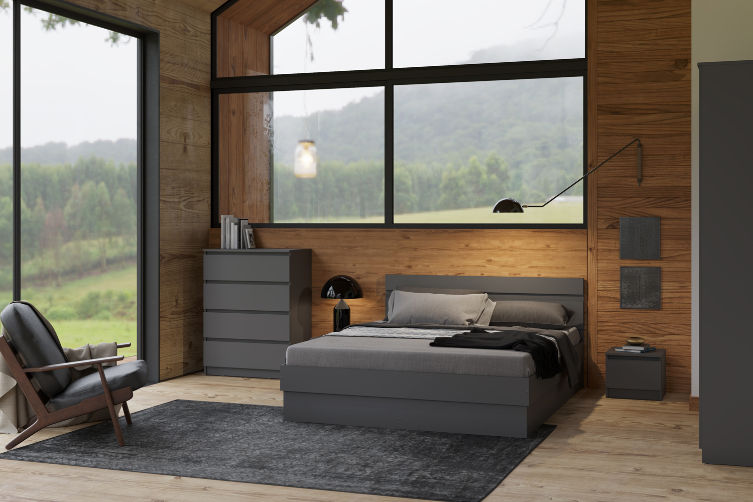 Кровать Челси 1,6м, Графит