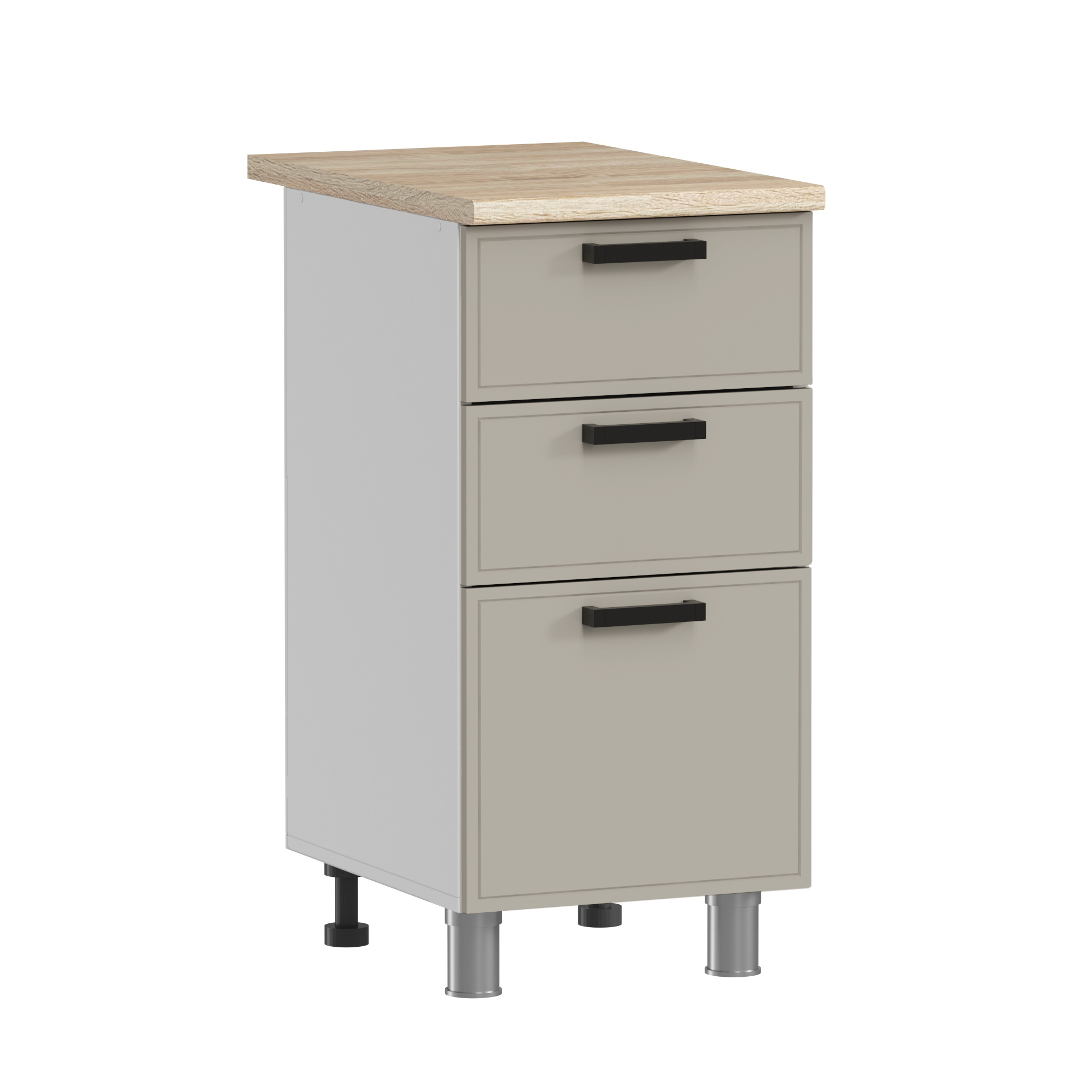 МК Аленушка Н3Я 400 Магнолия Керамика,скоба черный (со столешницей)