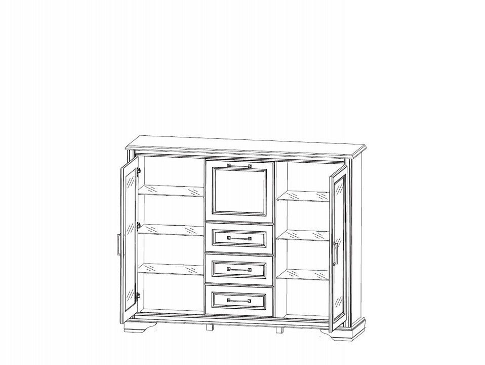 Тумба-витрина Стилиус с подсветкой B169-KOM2W1B3S