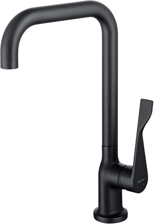 AQ1083MB ВЕГА смеситель для кухни (квадратный излив), матовый черный