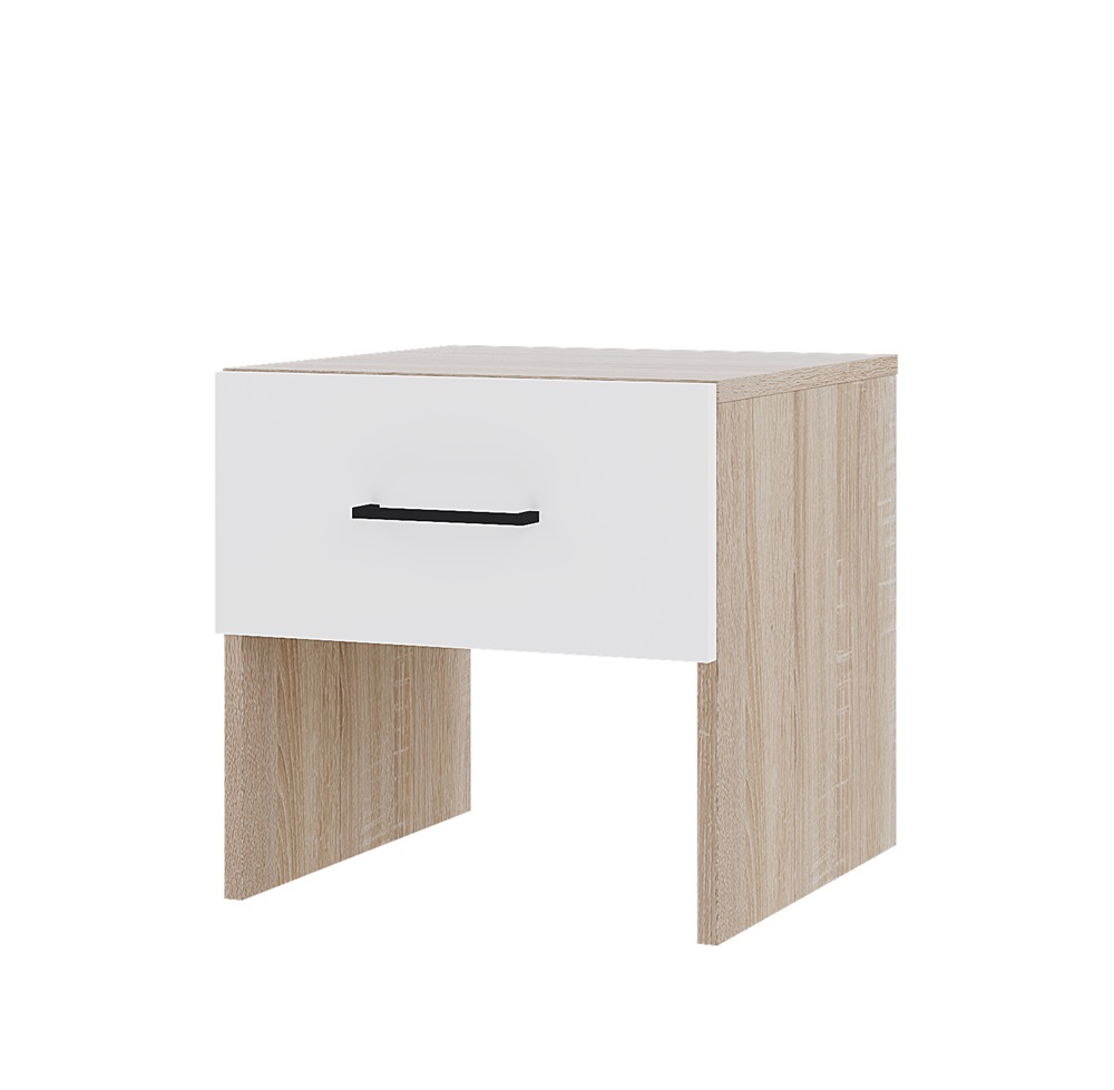 Тумба с ящиком Victor, дуб сонома/белый