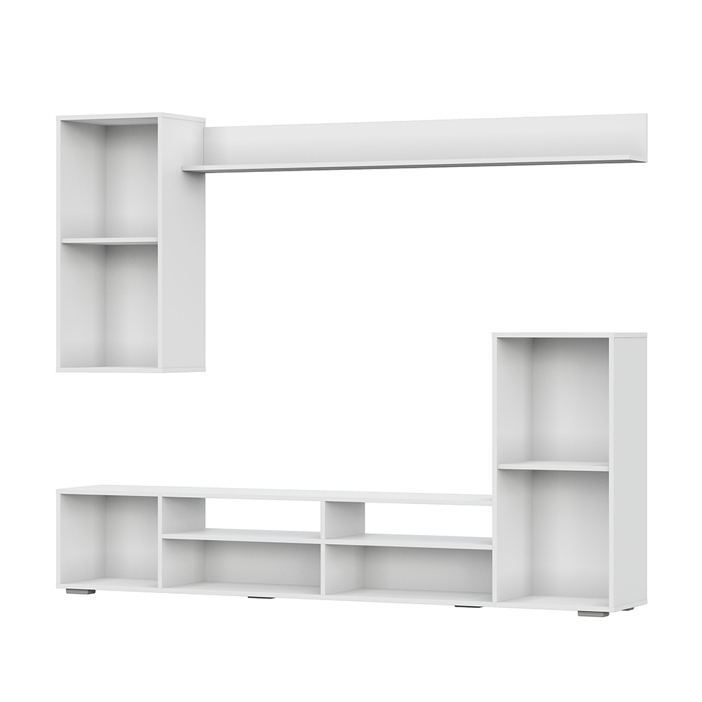 Стенка в гостиную МГС 4, белый/белый глянец