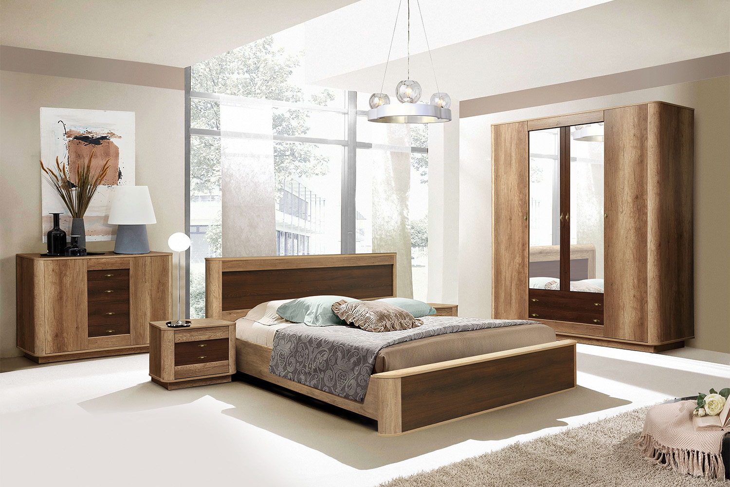 Тумба прикроватная Фантазия 34.17, Дуб каньон, Дуб кальяри