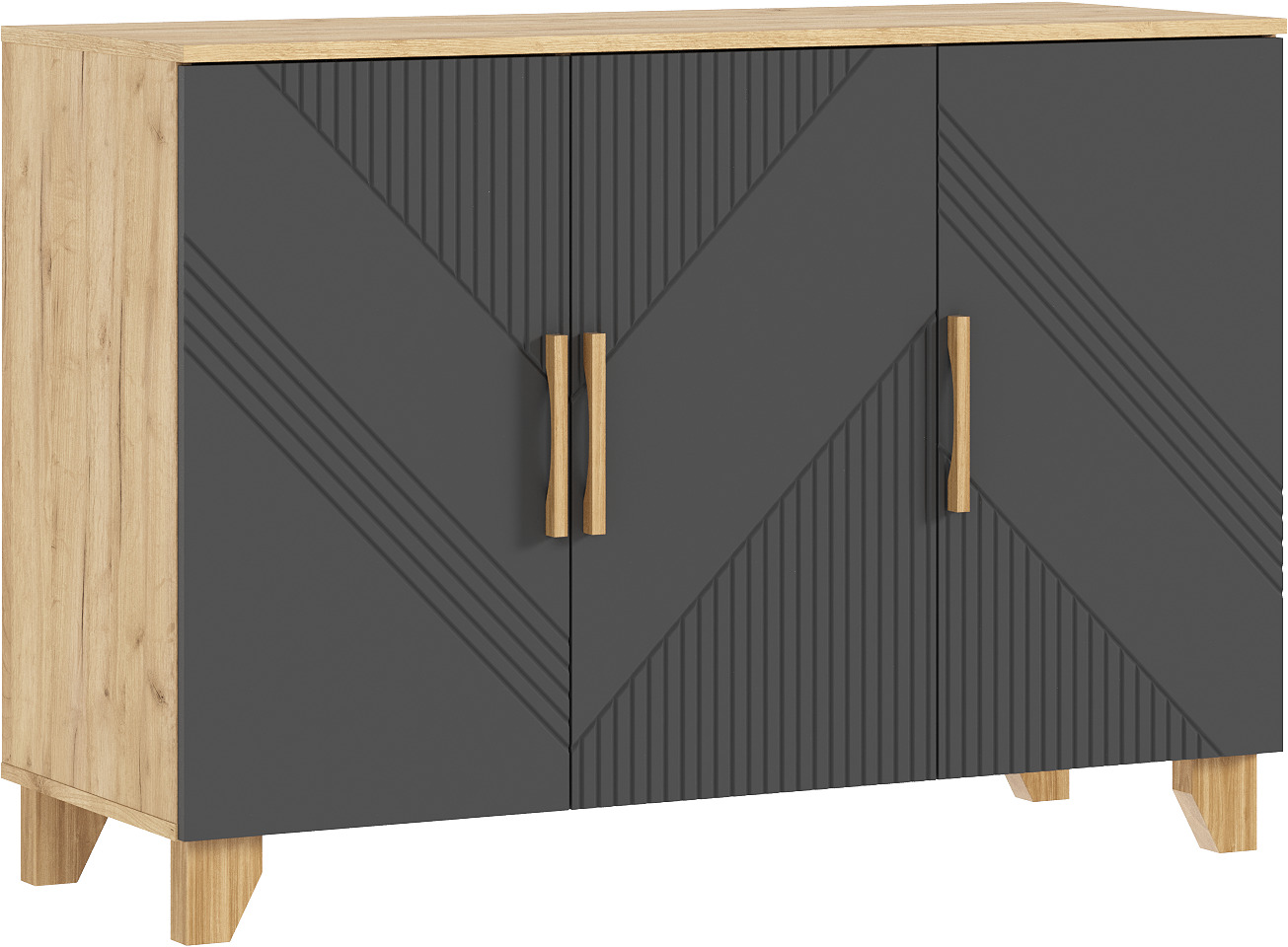 Комод Ирис (1200), Браш Вайт, Дуб Крафт