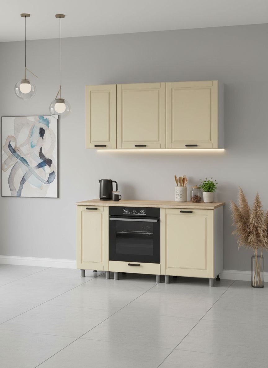 МК Аленушка 1,6м в.6 Астра Крем,скоба черный,сонома