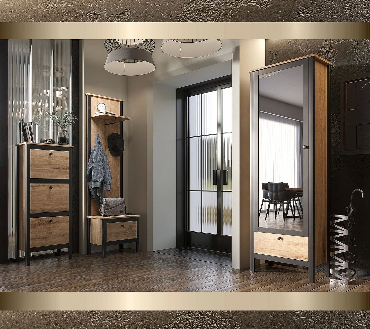 Шкаф платяной Лофт SZF1W1S-60 Шкаф платяной Лофт SZF1W1S-60