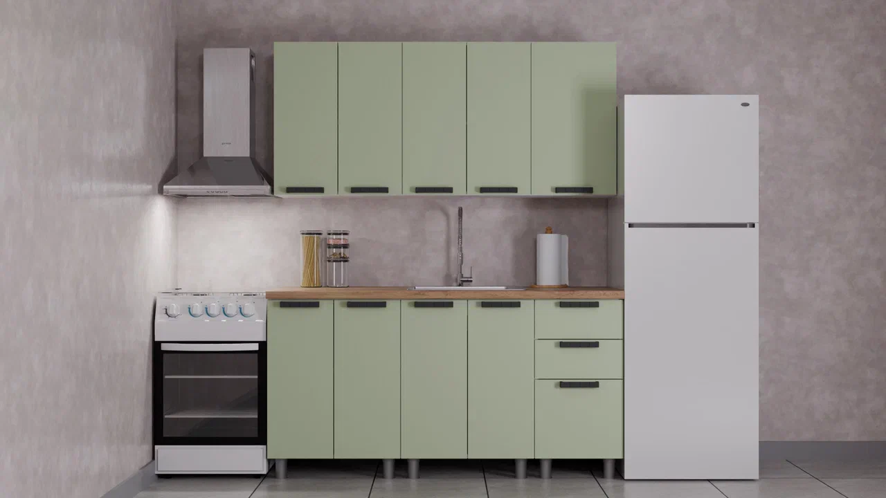 ГК Аленушка 1,6м  Лаванда Фиcташка/Фисташка,скоба черный,черный