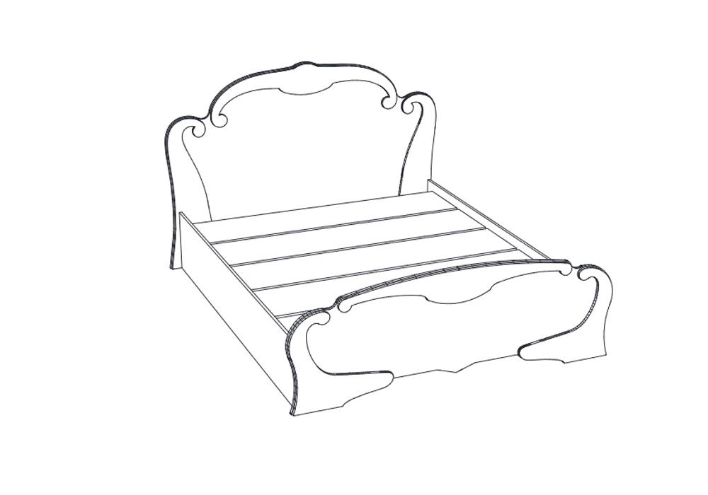 Каролина Кровать 1,6м (Белый глянец холодный, белый)