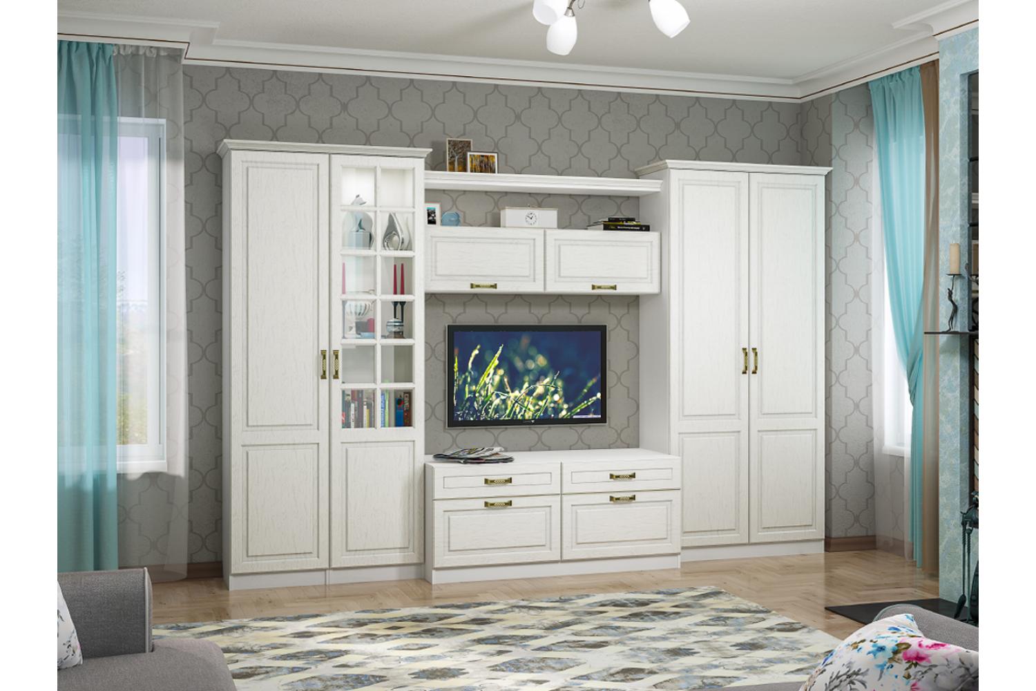 Ливерпуль Шкаф для одежды Белый, ясень ваниль