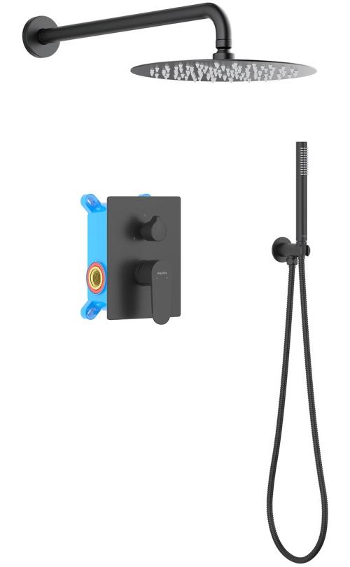 AQ1272MB ОБЕРОН Set 3 в 1 душевой комплект, матовый черный