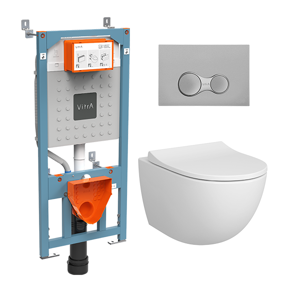 9830B003-7211 Комплект: Sento унитаз подвесной безободковый с тонким сидением МЛ+инсталляция