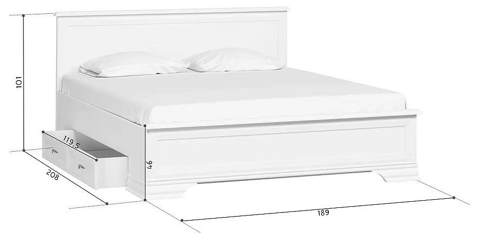 Кровать двуспальная Кентаки LOZ 180