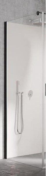 LI TWP LIGA Боковая стенка H=2000, L=1000, профиль Schwarz Soft + стекло прозрачное ESG с покрытием KERMIclean