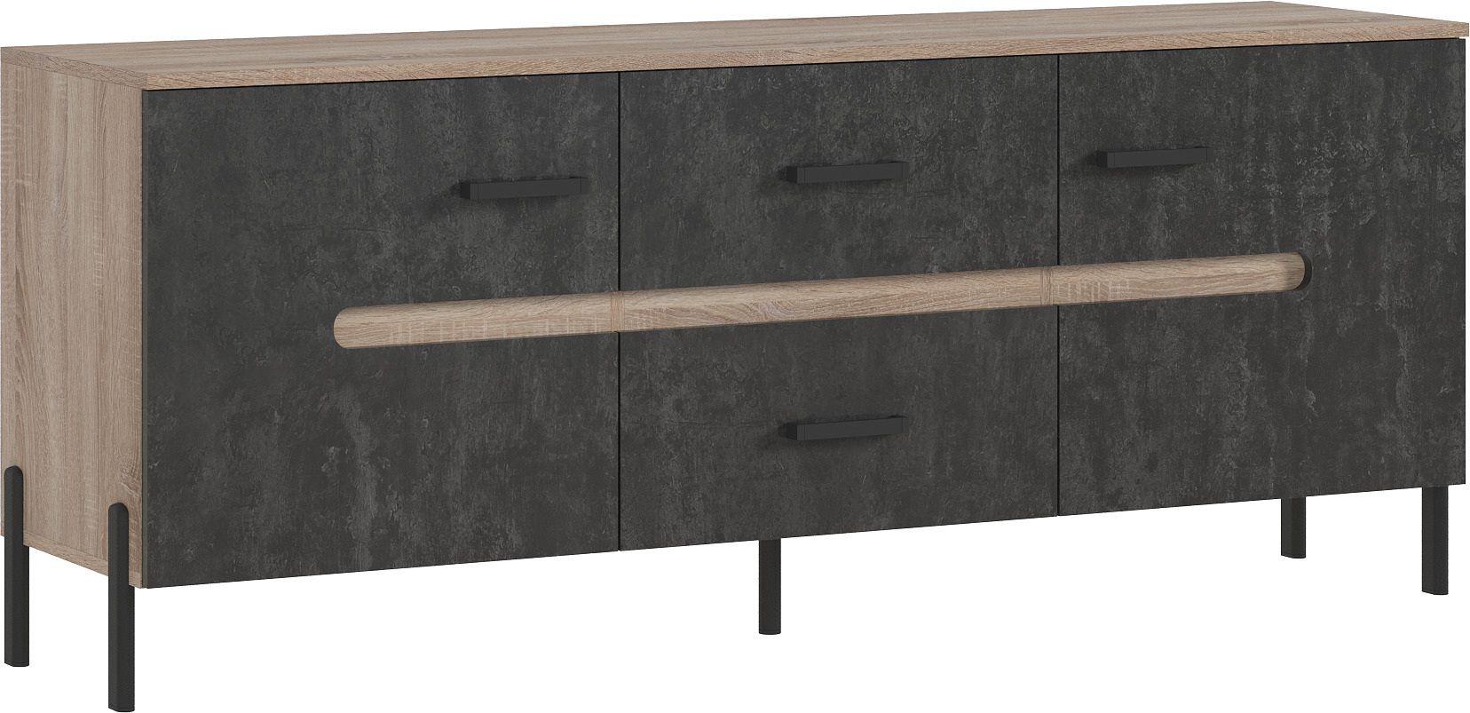Тумба для ТВ Ким (металл), Бетон графит, Сонома Тумба для ТВ Ким (металл), Бетон графит, Сонома