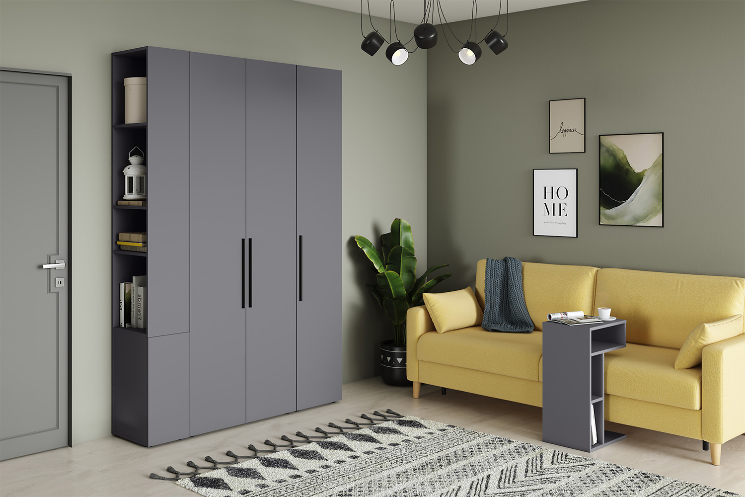 Шкаф для одежды Эйр 13.340, Серый графит