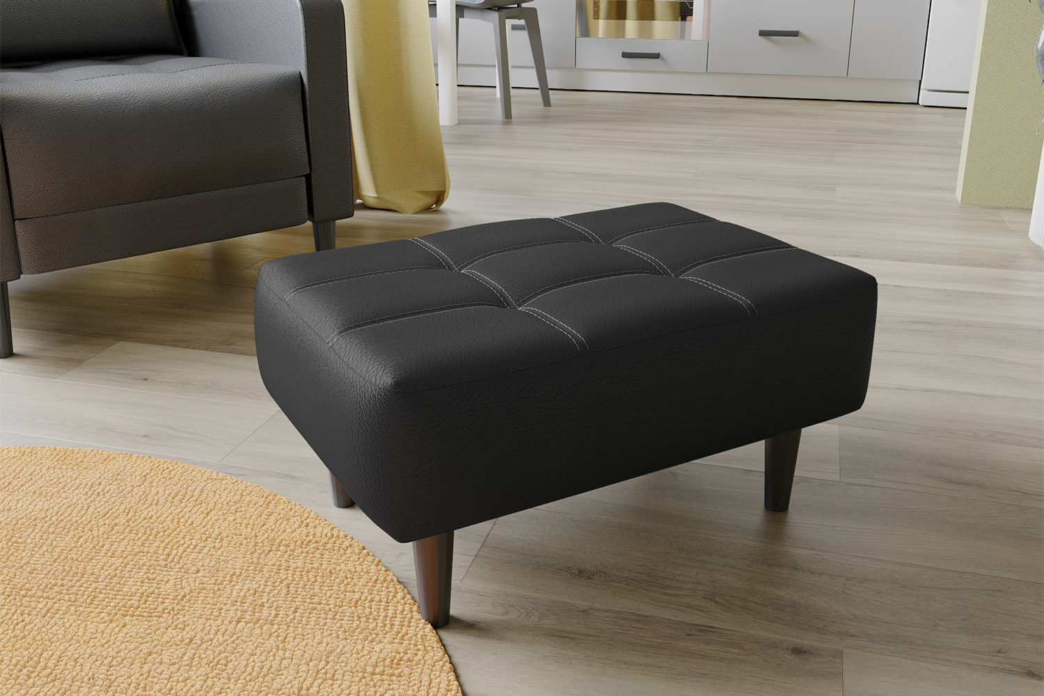 Пуф Корк, Экокожа черный