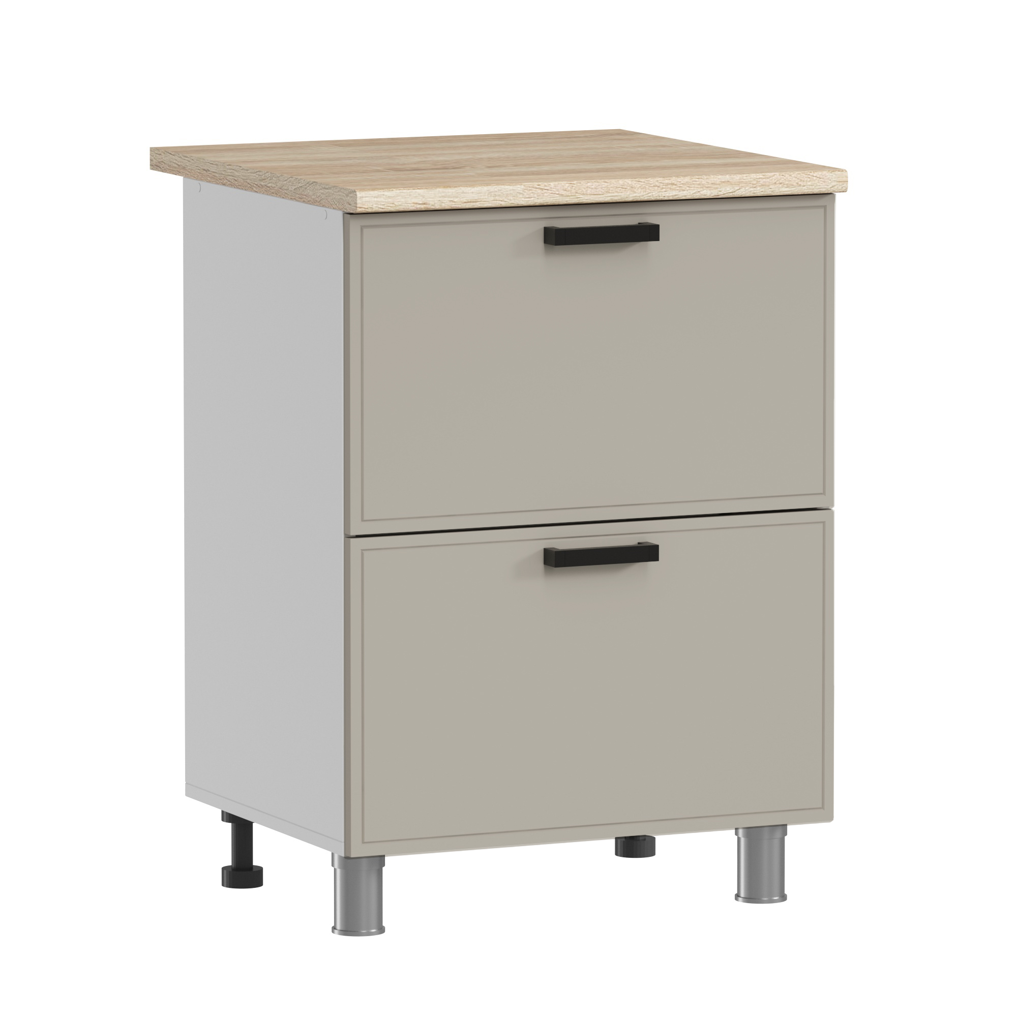 МК Аленушка Н2Я 600 Магнолия Керамика,скоба черный (без столешницы)