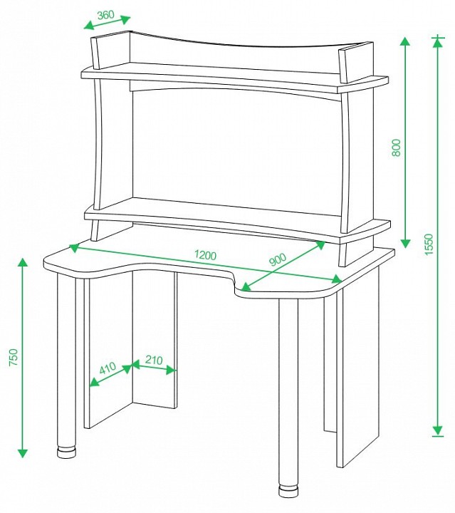 Стол компьютерный Домино lite СКЛ-Игр120