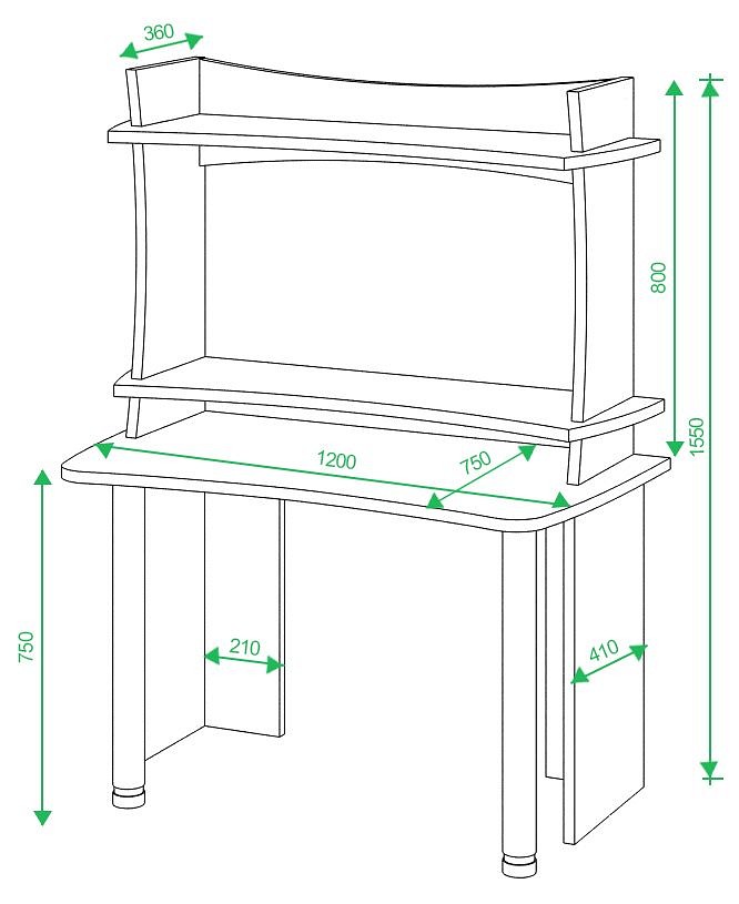 Стол компьютерный Домино lite СКЛ-Софт120+НКИЛ120 ВЛ