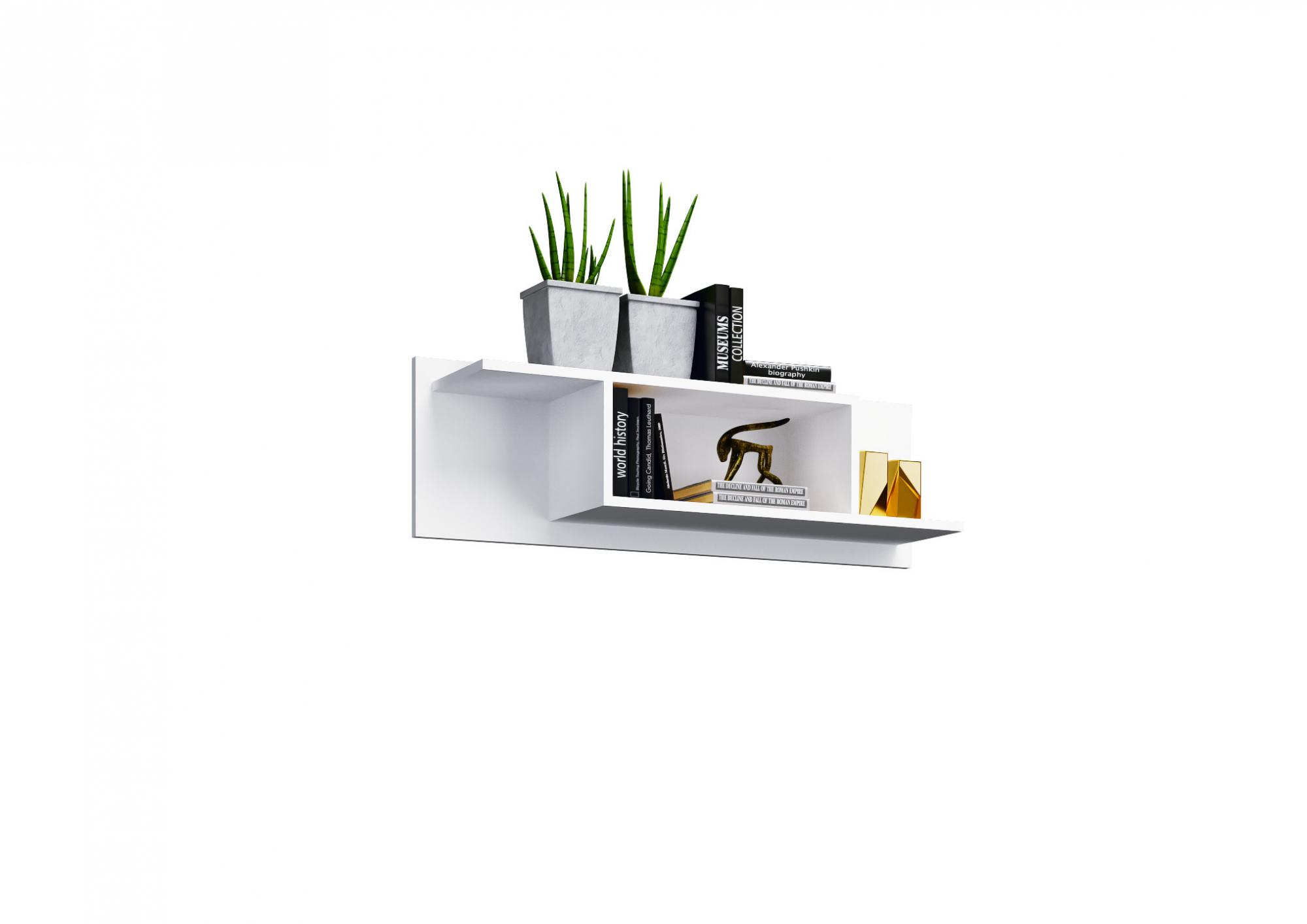 Полка Нэнси New, Белый глянец холодный, Белый