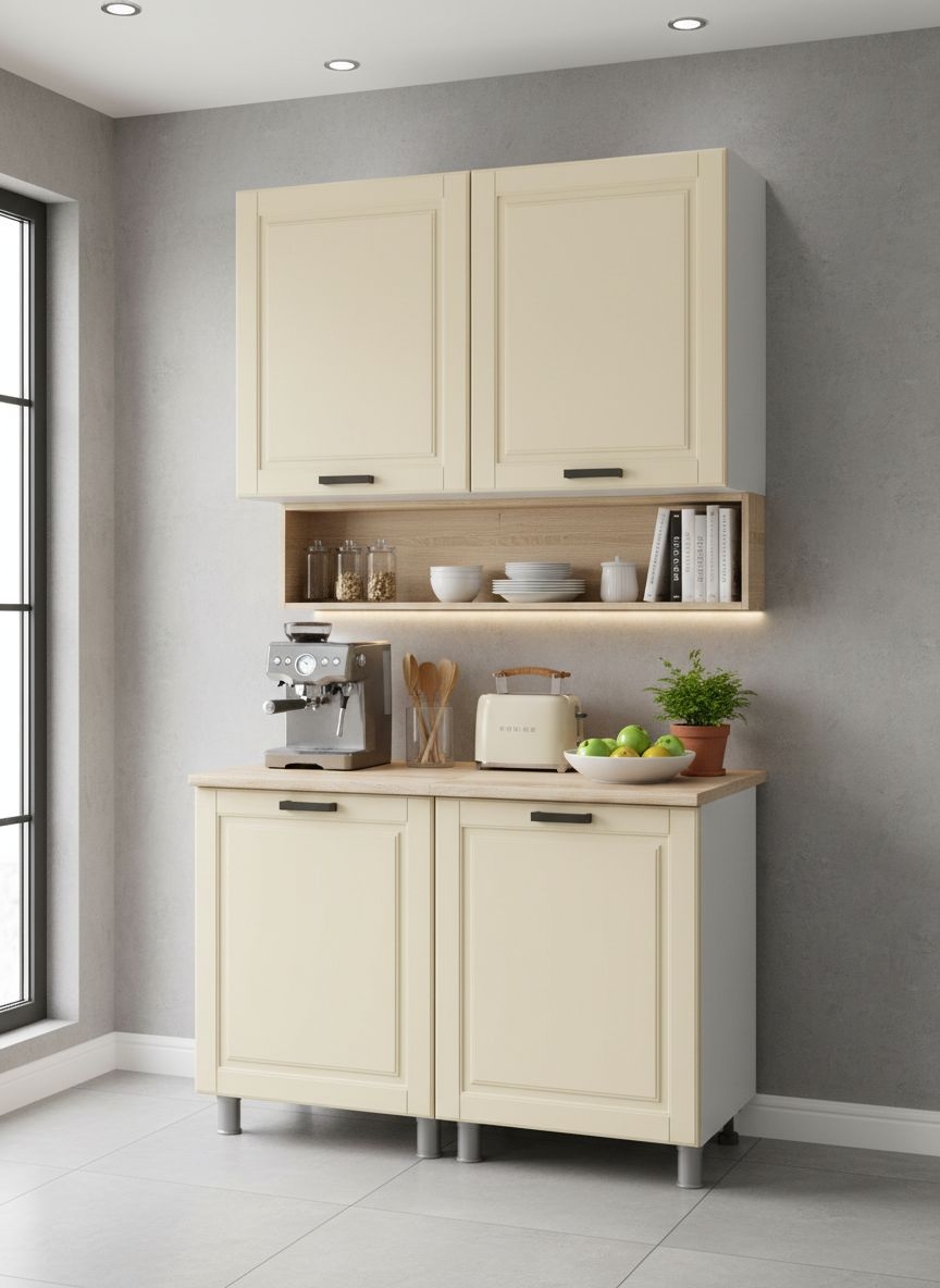 МК Аленушка 1,2м Астра Крем,скоба черный,сонома