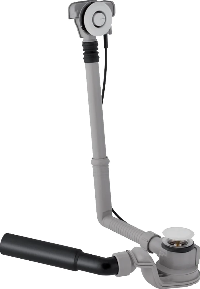 150.755.21.6 Слив-перелив для ванны Geberit с системой нажатия PushControl,d52,длина26 см, с дек.комплектом и соединительным коленом: Глянцевый хром