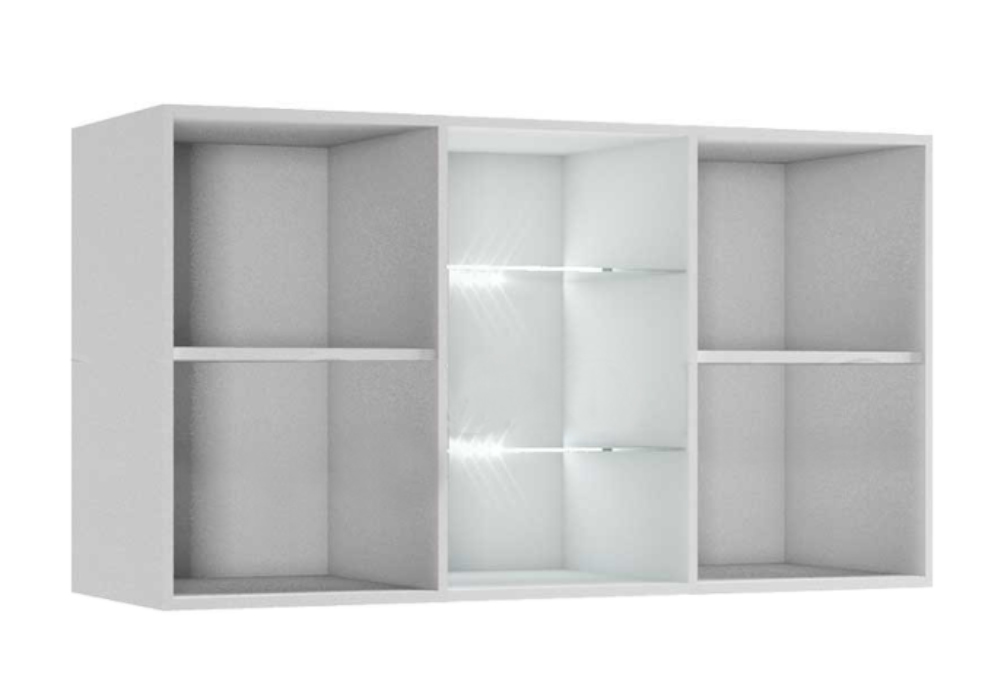 Тумба навесная Флорис черный глянец / белый