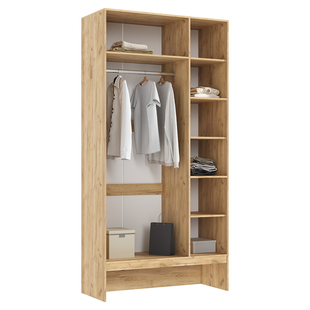 Шкаф трехстворчатый Луна, Браш Вайт, Дуб крафт