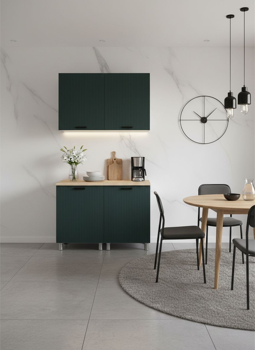 МК Аленушка 1,2м Лотос Изумруд,скоба антрацит,сонома