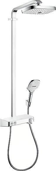 27126400 HG Raindance Select Showerpipe E300 2 jet душевая система с кнопками управления белый/хром 27126400 HG Raindance Select Showerpipe E300 2 jet душевая система с кнопками управления белый/хром