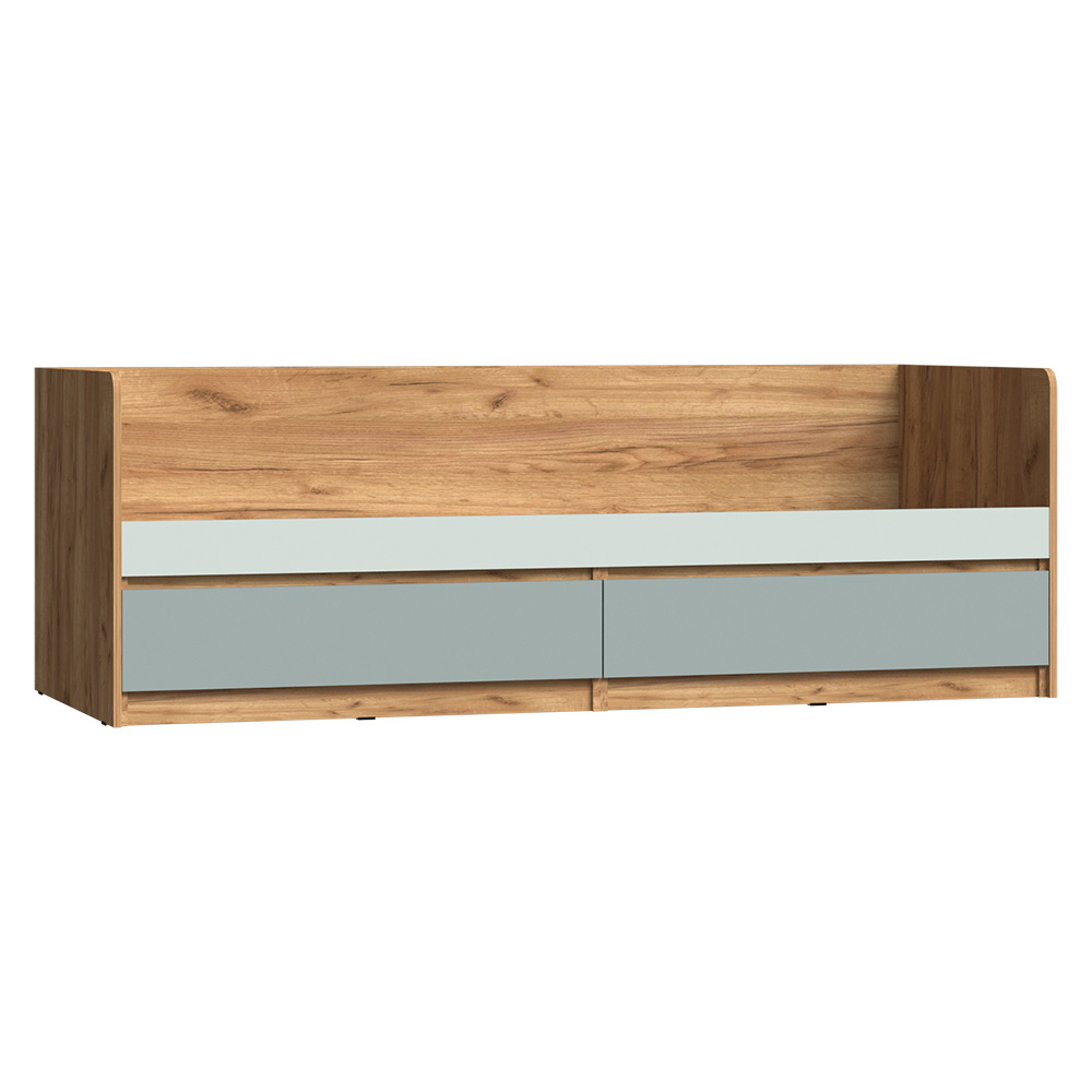 Кровать с ящиками Челси Color, Мята темная, Сумеречный голубой, Дуб крафт Кровать с ящиками Челси Color, Мята темная, Сумеречный голубой, Дуб крафт